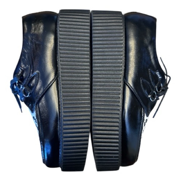 Rose.G Black White Punk Lace Up Platform Creepers Shoe Size 10 Retro 90s Unisex - Picture 9 of 16